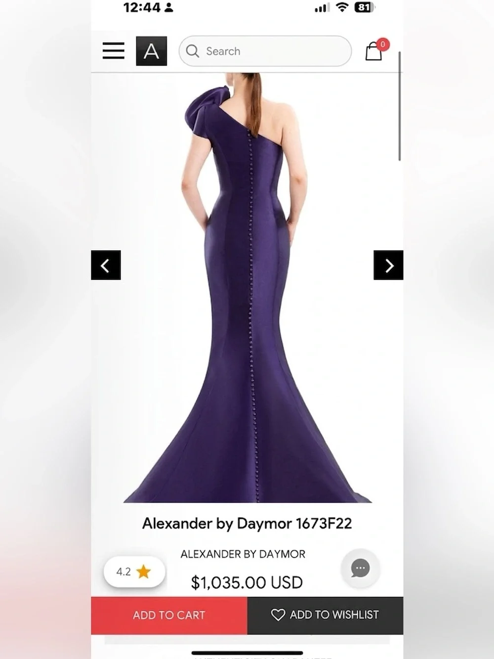 One-Shoulder Purple Satin Evening Gown with Sculpted Shoulder Bloom